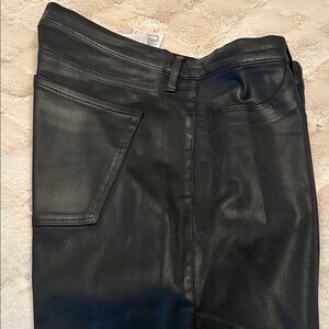 NWT Worn Black Leather Skinny Jeans